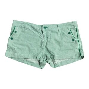 Rusty Women’s Green White Y2K Striped Shorts ‎ Sz 5